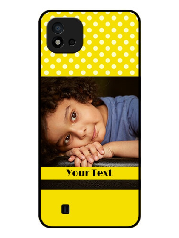 Custom Realme C20 Custom Glass Phone Case - Bright Yellow Case Design