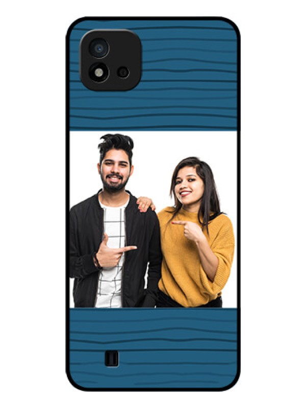 Custom Realme C20 Custom Glass Phone Case - Blue Pattern Cover Design