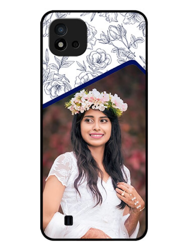 Custom Realme C20 Personalized Glass Phone Case - Premium Floral Design