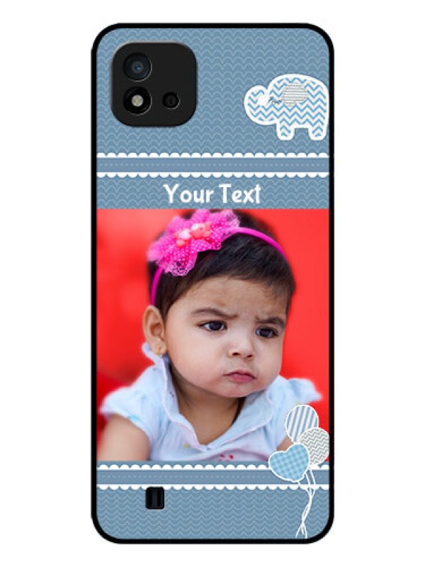 Custom Realme C20 Photo Printing on Glass Case - with Kids Pattern Design