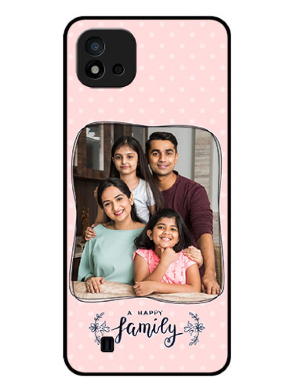 Custom Realme C20 Custom Glass Phone Case - Family with Dots Design