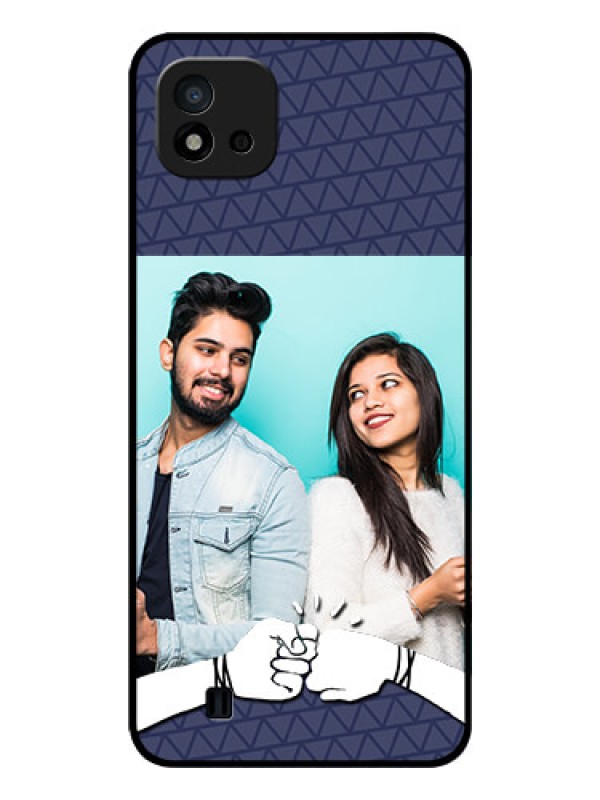 Custom Realme C20 Photo Printing on Glass Case - with Best Friends Design 