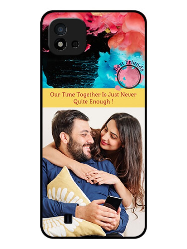 Custom Realme C20 Custom Glass Mobile Case - Quote with Acrylic Painting Design