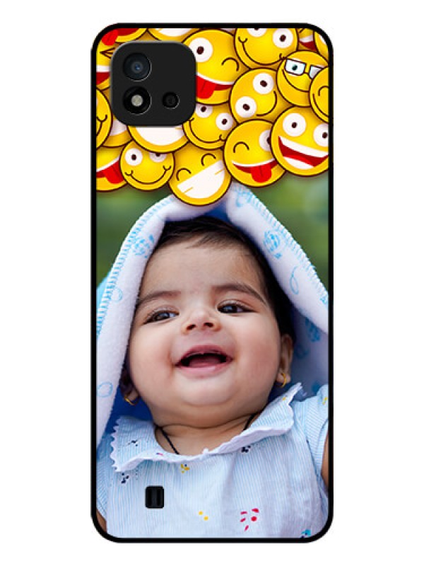 Custom Realme C20 Custom Glass Mobile Case - with Smiley Emoji Design
