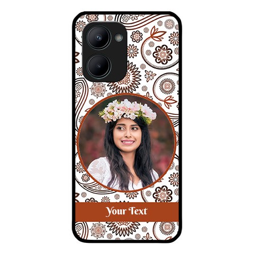 Buy Realme C33 2023 Custom Glass Mobile Case Abstract Flower Design