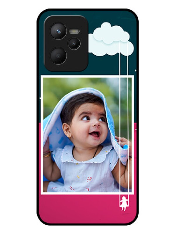 Custom Realme C35 Custom Glass Phone Case - Cute Girl with Cloud Design