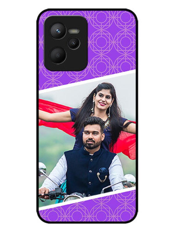 Custom Realme C35 Custom Glass Phone Case - Violet Pattern Design