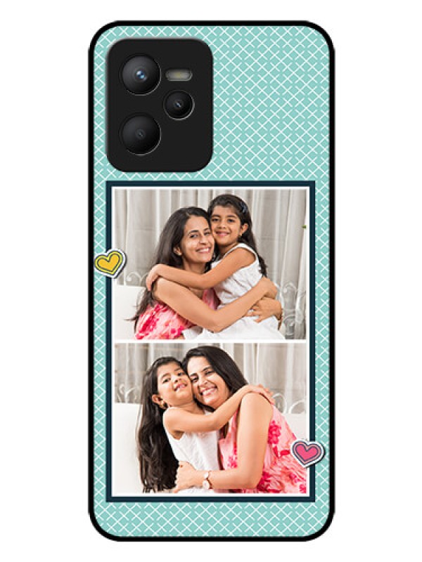Custom Realme C35 Custom Glass Phone Case - 2 Image Holder with Pattern Design