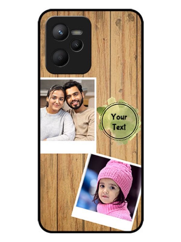 Custom Realme C35 Custom Glass Phone Case - Wooden Texture Design
