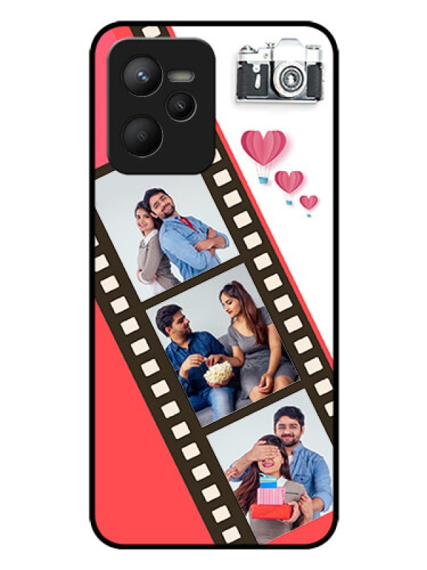 Custom Realme C35 Personalized Glass Phone Case - 3 Image Holder with Film Reel