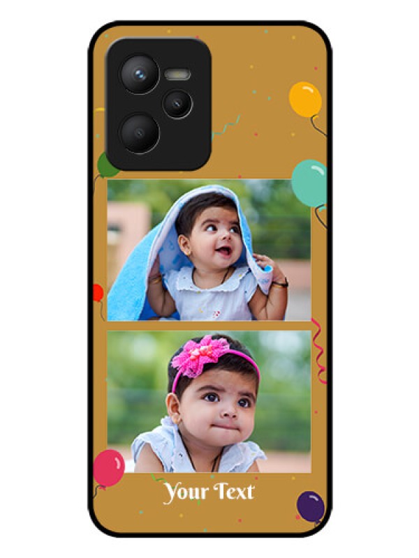 Custom Realme C35 Personalized Glass Phone Case - Image Holder with Birthday Celebrations Design