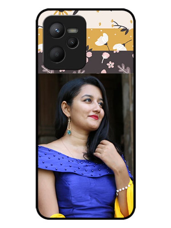 Custom Realme C35 Custom Glass Phone Case - Stylish Floral Design