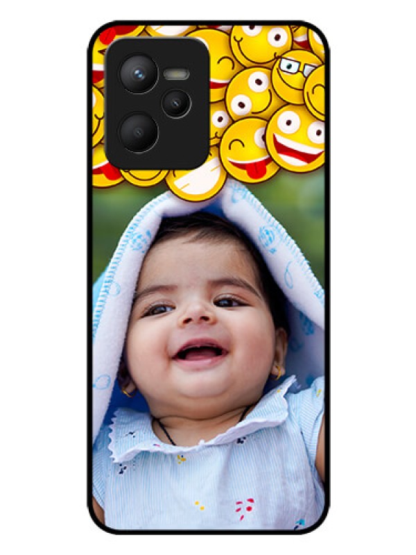 Custom Realme C35 Custom Glass Mobile Case - with Smiley Emoji Design