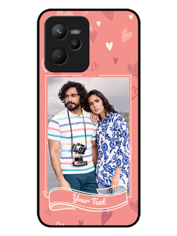 Custom Realme C35 Custom Glass Phone Case - Love doodle art Design