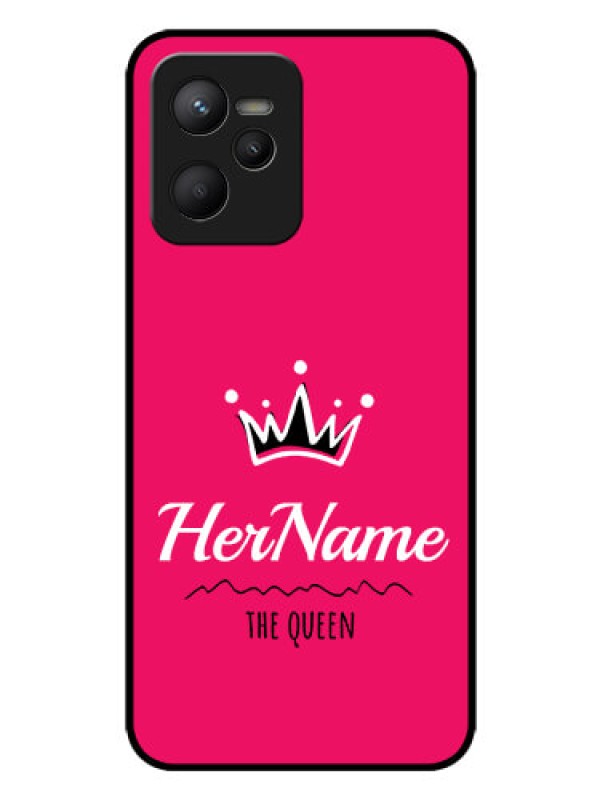 Custom Realme C35 Glass Phone Case Queen with Name