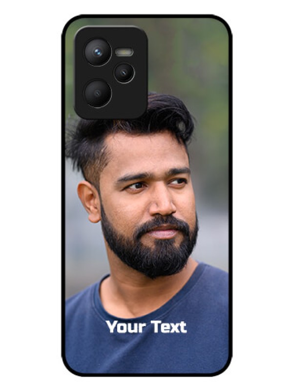 Custom Realme C35 Glass Mobile Cover: Photo with Text