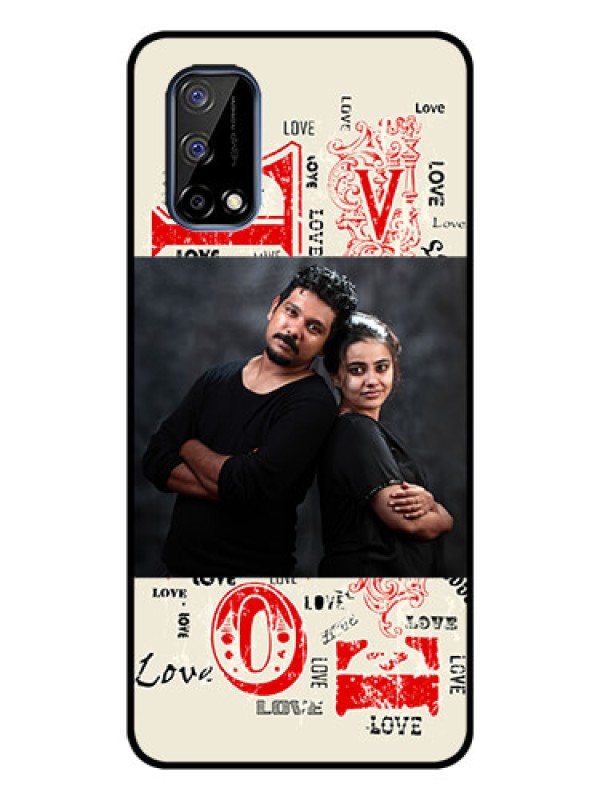 Custom Realme Narzo 30 Pro 5G Photo Printing on Glass Case - Trendy Love Design Case