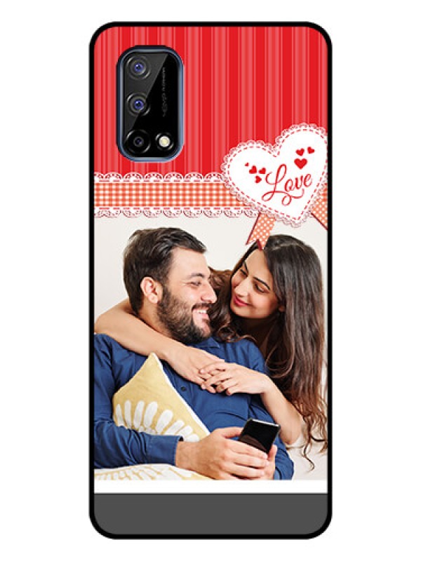 Custom Realme Narzo 30 Pro 5G Custom Glass Mobile Case - Red Love Pattern Design