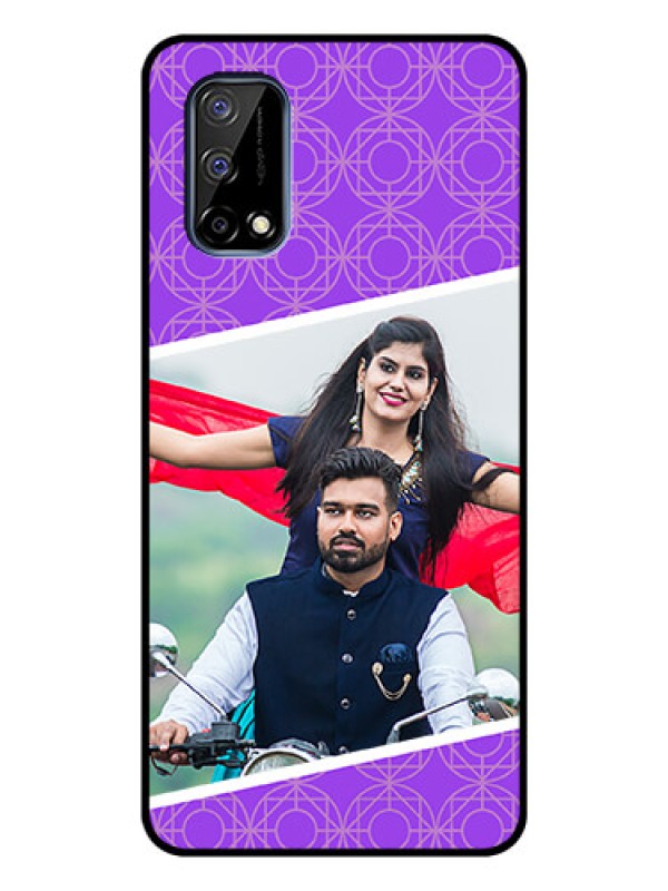 Custom Realme Narzo 30 Pro 5G Custom Glass Phone Case - Violet Pattern Design