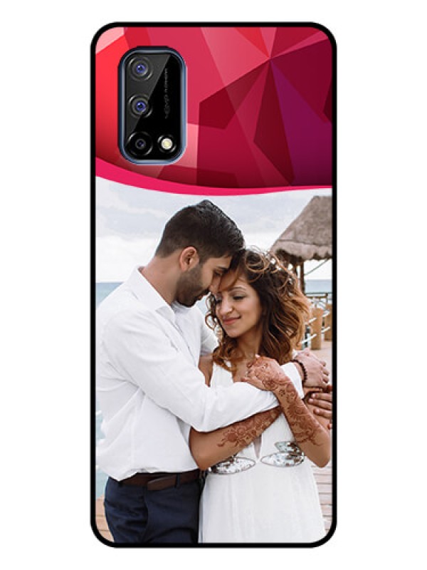 Custom Realme Narzo 30 Pro 5G Custom Glass Mobile Case - Red Abstract Design
