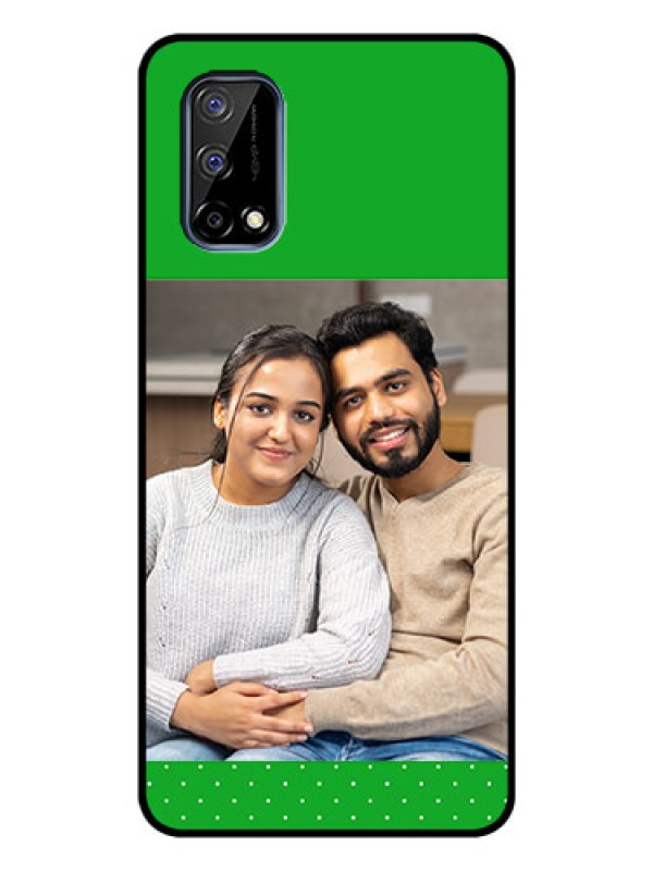 Custom Realme Narzo 30 Pro 5G Personalized Glass Phone Case - Green Pattern Design