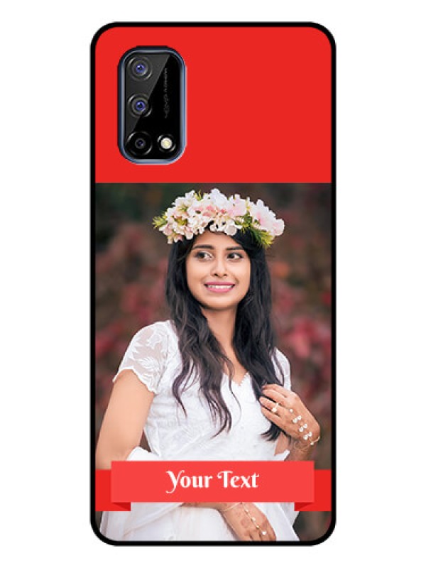 Custom Realme Narzo 30 Pro 5G Custom Glass Phone Case - Simple Red Color Design