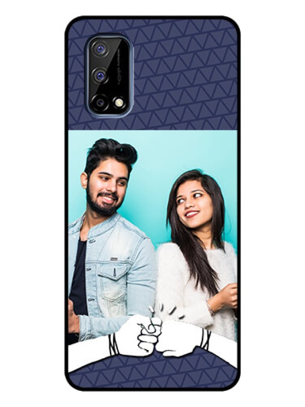 Custom Realme Narzo 30 Pro 5G Photo Printing on Glass Case - with Best Friends Design 