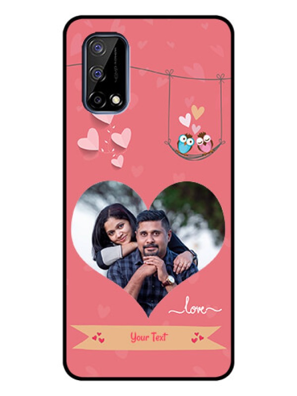 Custom Realme Narzo 30 Pro 5G Personalized Glass Phone Case - Peach Color Love Design 