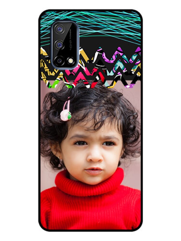 Custom Realme Narzo 30 Pro 5G Personalized Glass Phone Case - Neon Abstract Design