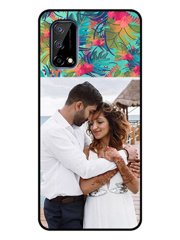 Custom Realme Narzo 30 Pro 5G Photo Printing on Glass Case - Watercolor Floral Design