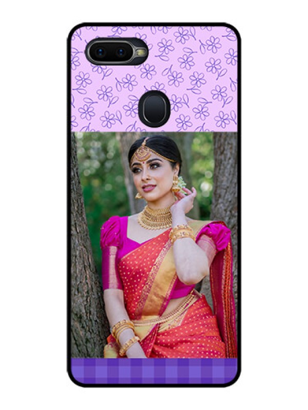 Custom Realme U1 Custom Glass Phone Case  - Purple Floral Design