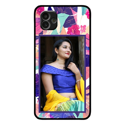 Buy Samsung Galaxy A04 Custom Glass Mobile Case Abstract Floral Design