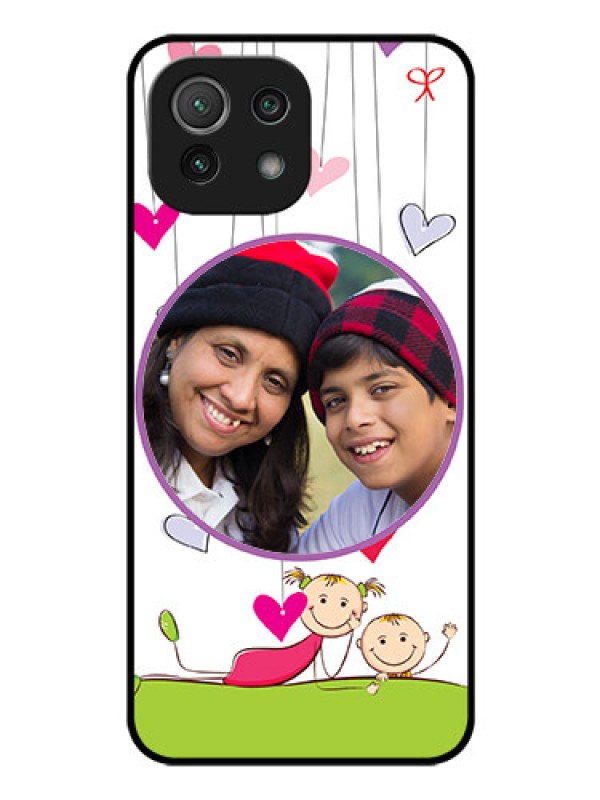 Custom Mi 11 Lite NE 5G Photo Printing on Glass Case  - Cute Kids Phone Case Design