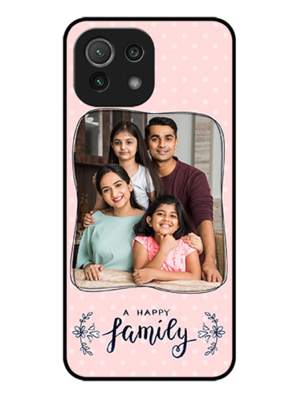 Custom Mi 11 Lite NE 5G Custom Glass Phone Case  - Family with Dots Design