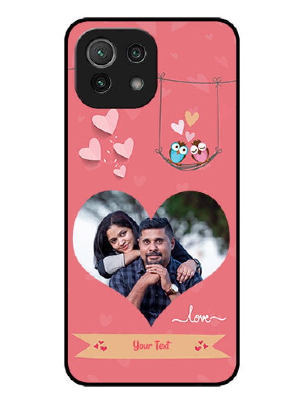 Custom Mi 11 Lite NE 5G Personalized Glass Phone Case  - Peach Color Love Design 