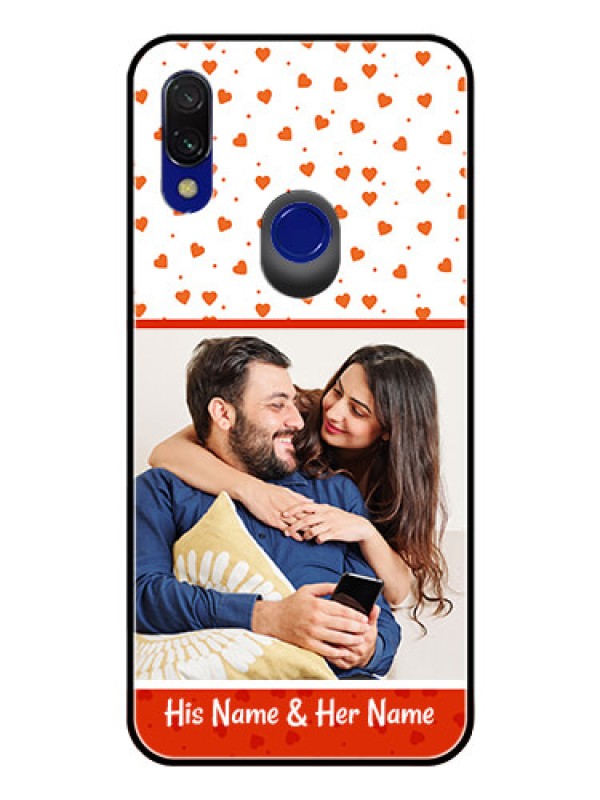 Custom Redmi 7 Custom Glass Phone Case  - Orange Love Symbol Design