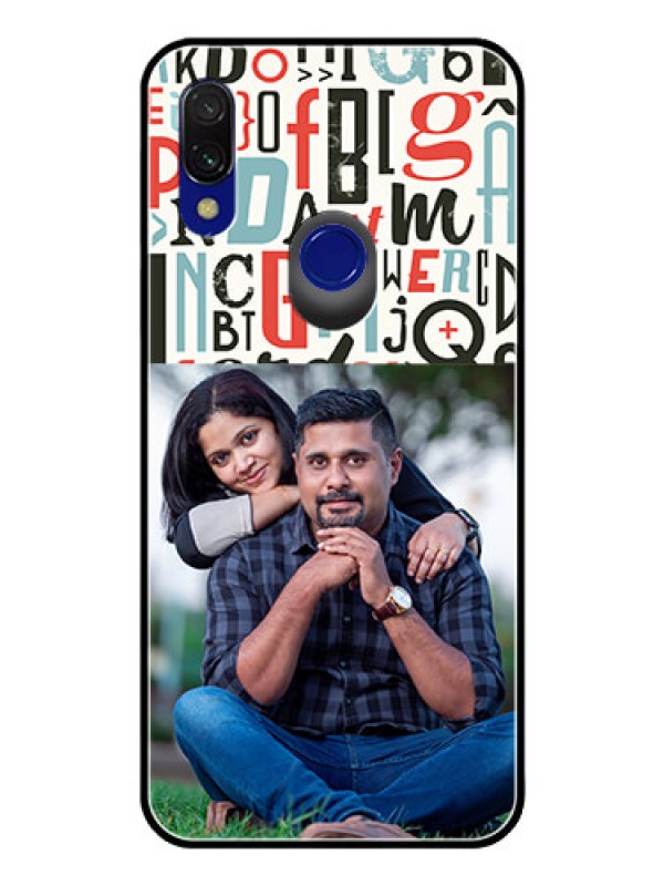 Custom Redmi 7 Personalized Glass Phone Case  - Alphabet Design