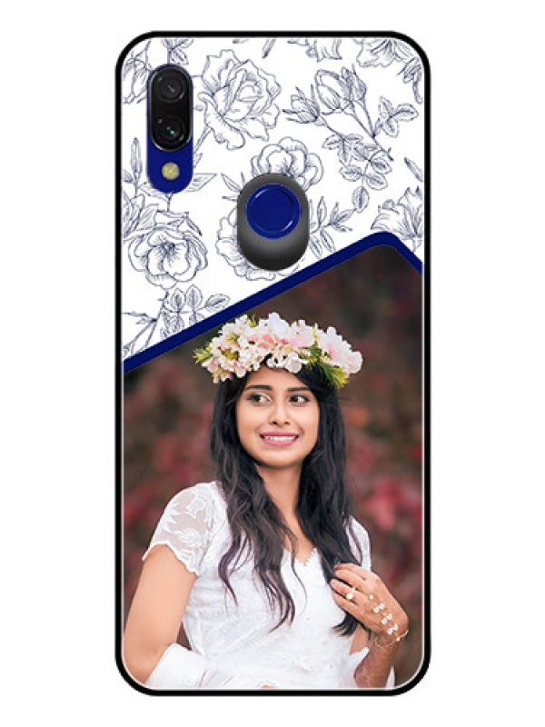 Custom Redmi 7 Personalized Glass Phone Case  - Premium Floral Design