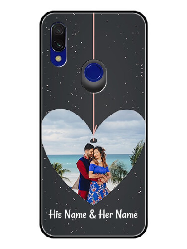 Custom Redmi 7 Custom Glass Phone Case  - Hanging Heart Design