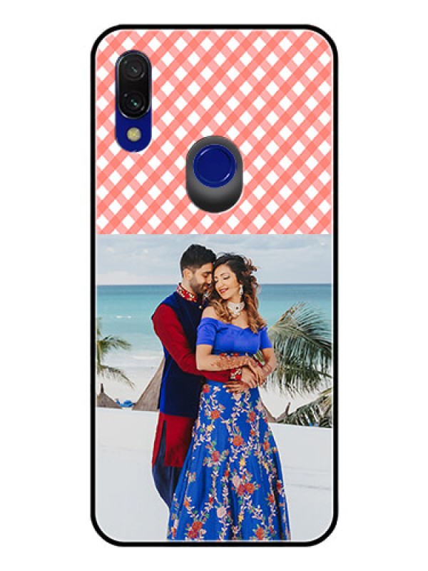 Custom Redmi 7 Personalized Glass Phone Case  - Pink Pattern Design