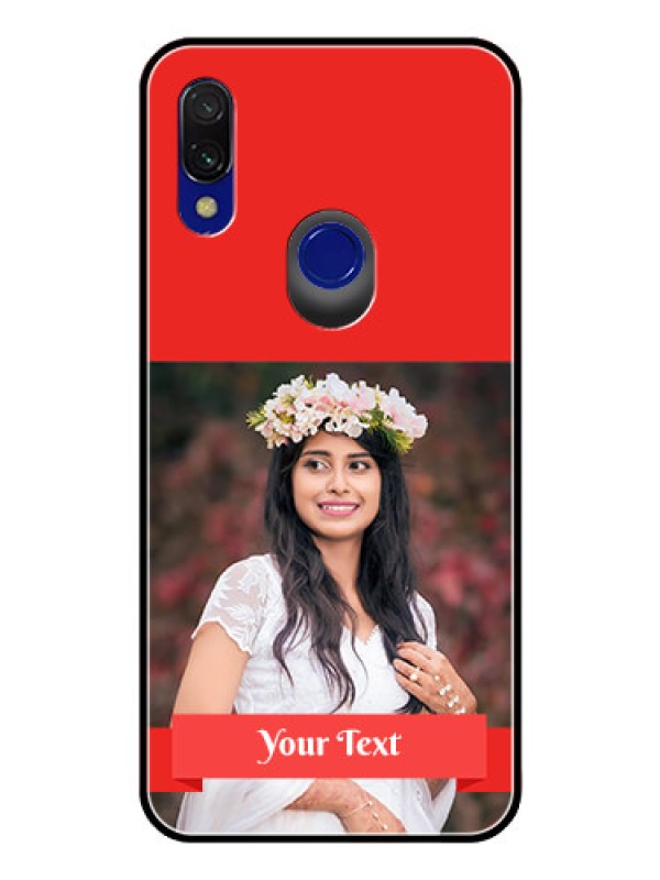 Custom Redmi 7 Custom Glass Phone Case  - Simple Red Color Design