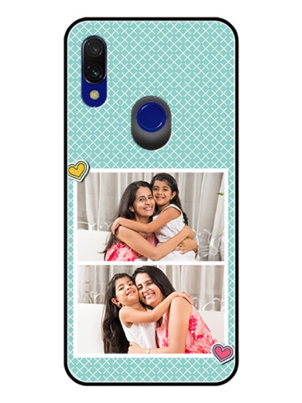 Custom Redmi 7 Custom Glass Phone Case  - 2 Image Holder with Pattern Design