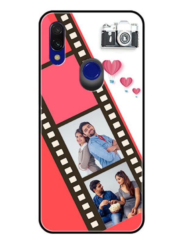 Custom Redmi 7 Personalized Glass Phone Case  - 3 Image Holder with Film Reel