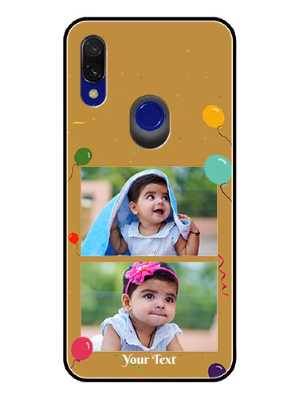 Custom Redmi 7 Personalized Glass Phone Case  - Image Holder with Birthday Celebrations Design