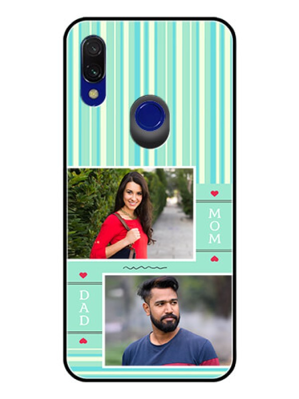 Custom Redmi 7 Custom Glass Phone Case  - Mom & Dad Pic Design