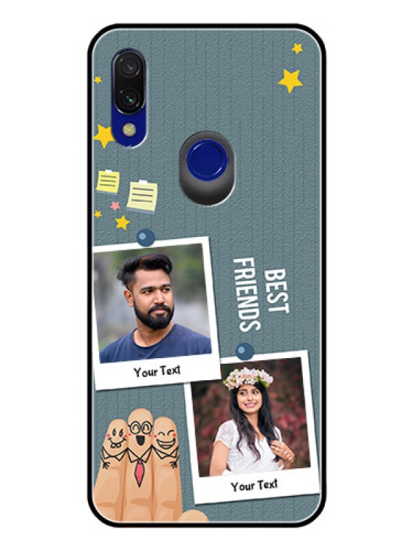 Custom Redmi 7 Personalized Glass Phone Case  - Sticky Frames and Friendship Design