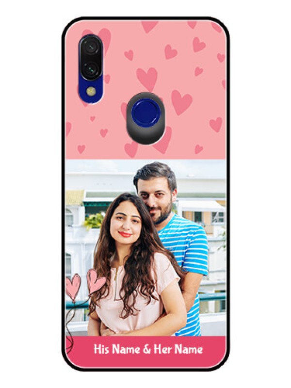 Custom Redmi 7 Personalized Glass Phone Case  - Love Design Peach Color
