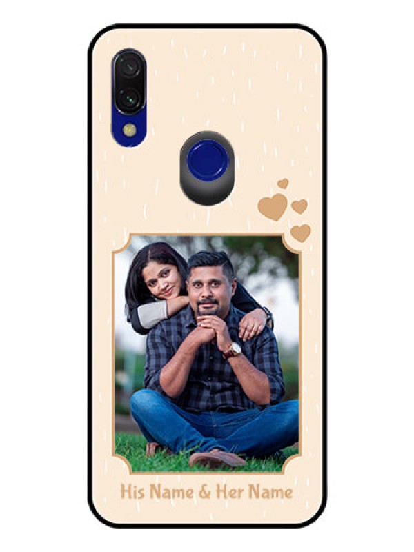 Custom Redmi 7 Custom Glass Phone Case  - with confetti love design 