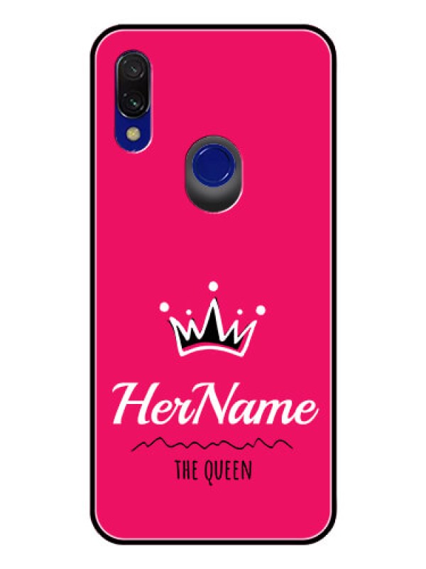 Custom Redmi 7 Glass Phone Case Queen with Name