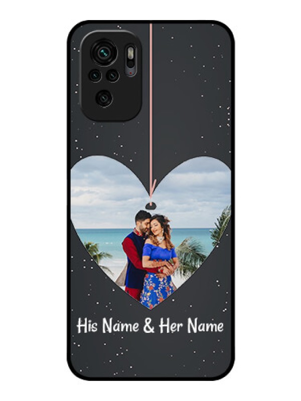Custom Redmi Note 10 Custom Glass Phone Case - Hanging Heart Design